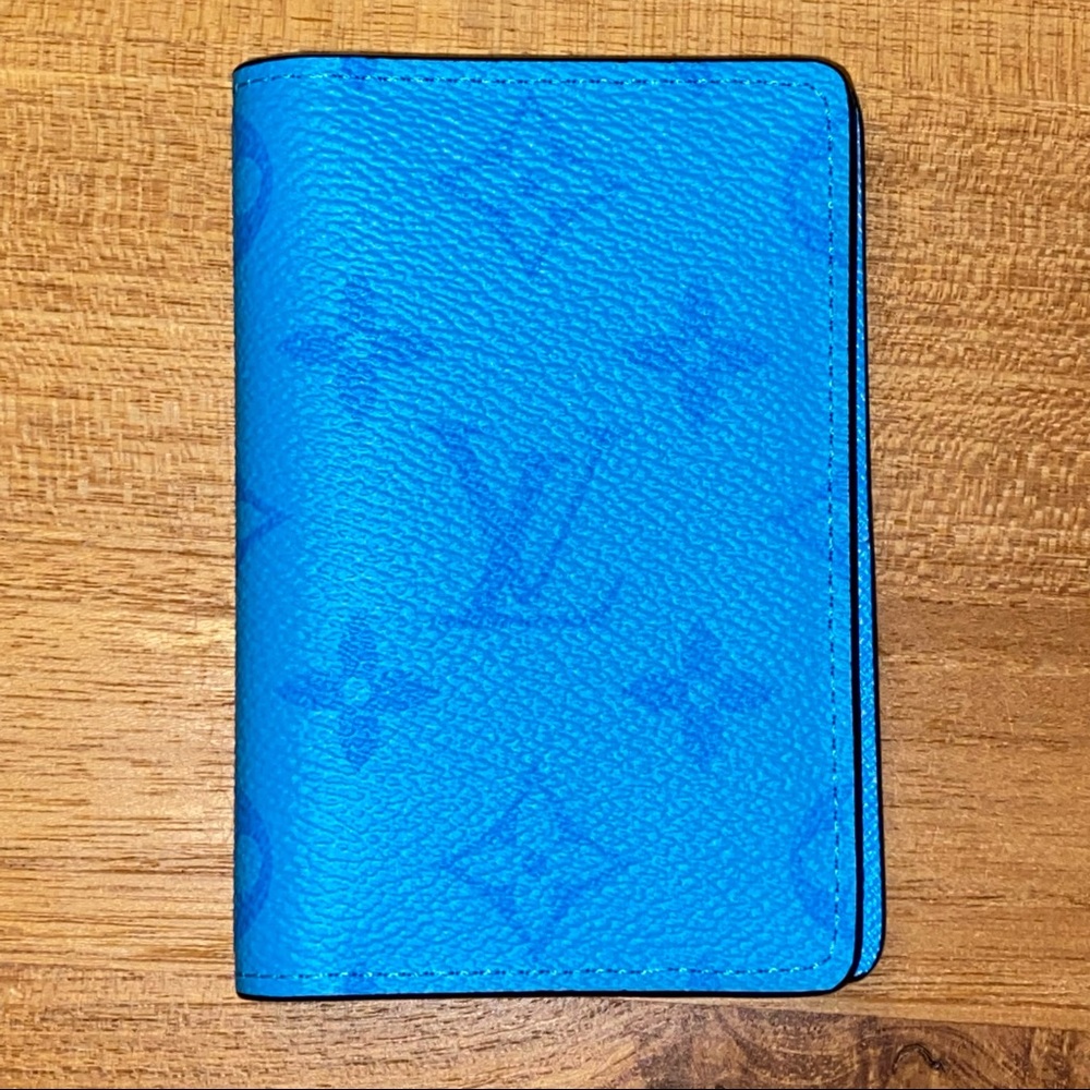SOLD Louis Vuitton Taigarama Eclipse Lagoon blue Pocket organizer / wallet - Picture 1 of 8